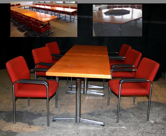 konferenz moebel konferenzmbel bestehend aus:<br>
20 tische 125x80cm, fussgestell von giancarlo piretti, 1974,<br>4 ecktische 80x80,viertelkreis, kreuzgestell, w.o.,<br>
1 besprechungstisch, achteckig,8 teile, gestell wie oben,<br>
preise nach anfrage bzw. anzahl



